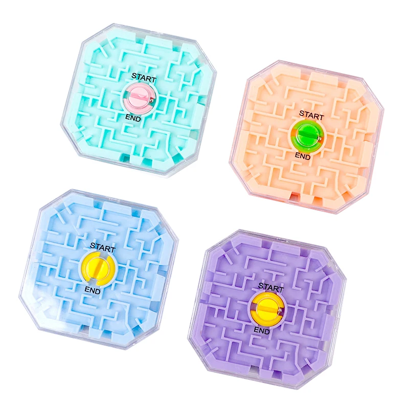 Educational Toy 3D Maze Magic Cube Transparent Ten-Sided Puzzle Speed Cube Rolling Ball Game Cubos Maze Toys For Children Gift