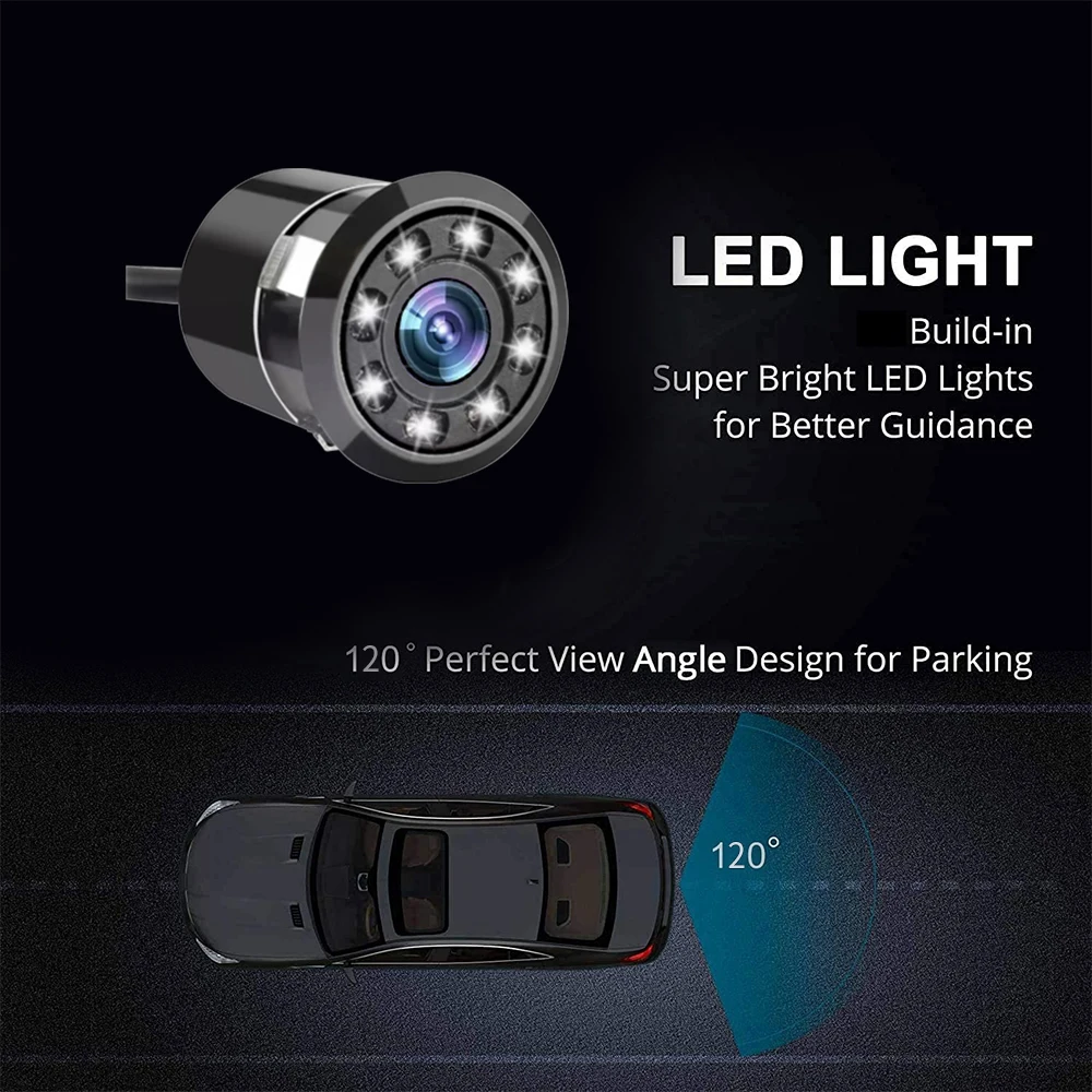 Factory Price 4/8/12 LED Ir Night Vision Rear Parking Aid Waterproof Reverse Backup Camera HD Color Image Car Led Parking Camera