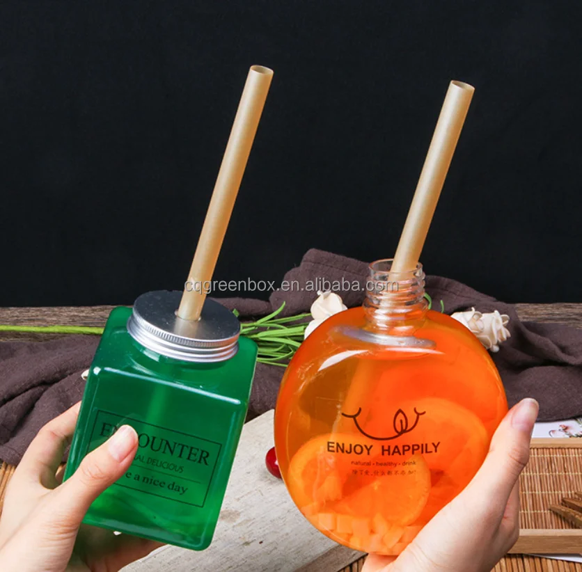 Hot Amazon 12mm eco straw biodegradable straw drinking straws for boba tea