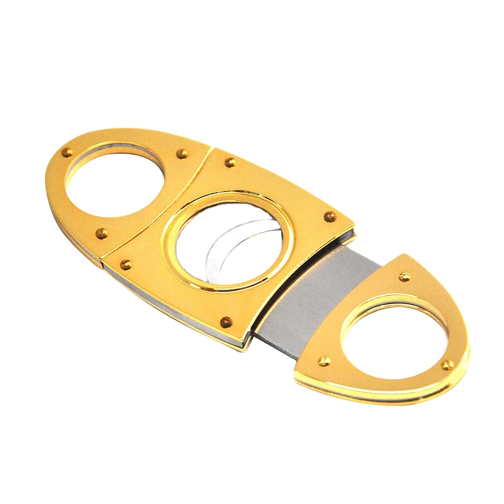  Luxury Cigar Accessories Stainless Steel Guillotine Double Cut Blade Scissors Antique Bronze Gold