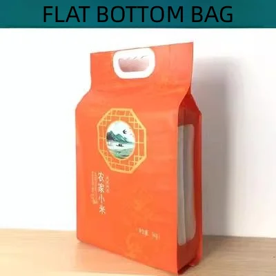 Customized 5kg 10kg Vacuum Heat Seal Laminated Plastic Organic Thailand Basmati Rice Packaging Bag with Handle