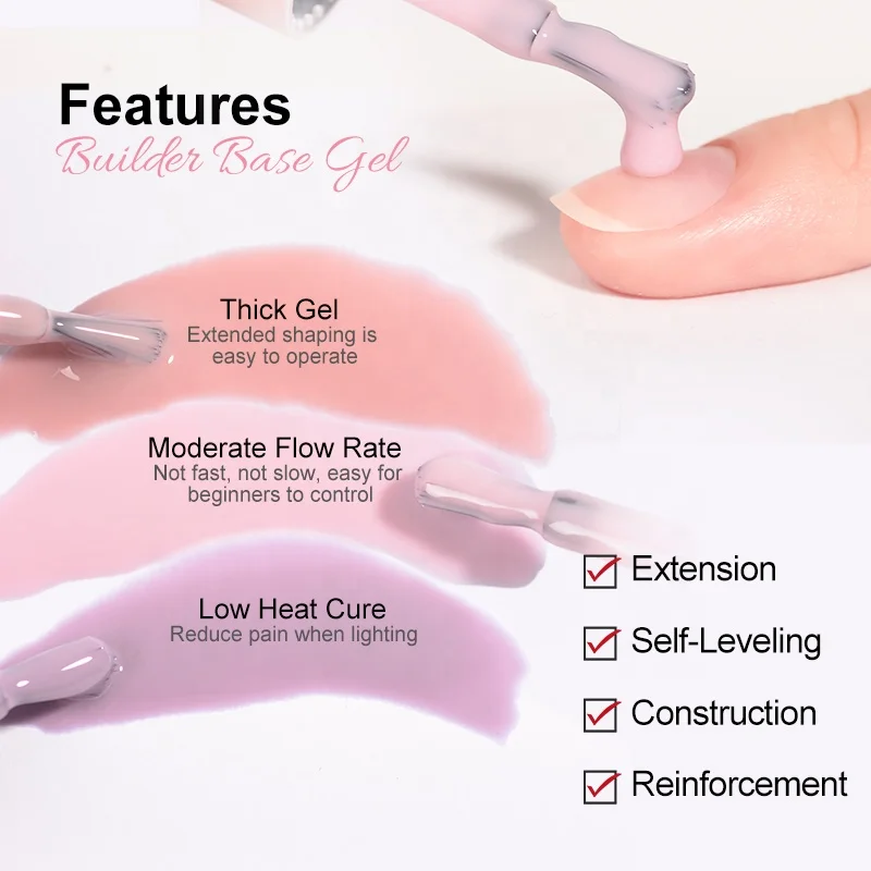 R S Nail Oem Private Label 360 Colors Builder Base Gel Extension Uv Builder Bottle Builder Nails Supplies Construction UV Gel