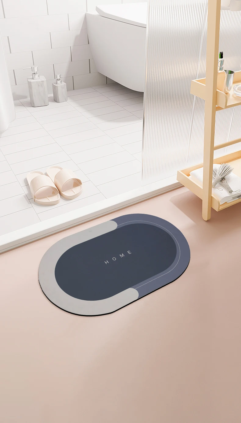 Anti Slip Bathmat Quick Dry Kitchen Mats For Floor Bathroom Rug Carpet Outdoor Rubber Mat Diatom Diatomite Stone Earth Bath Mat