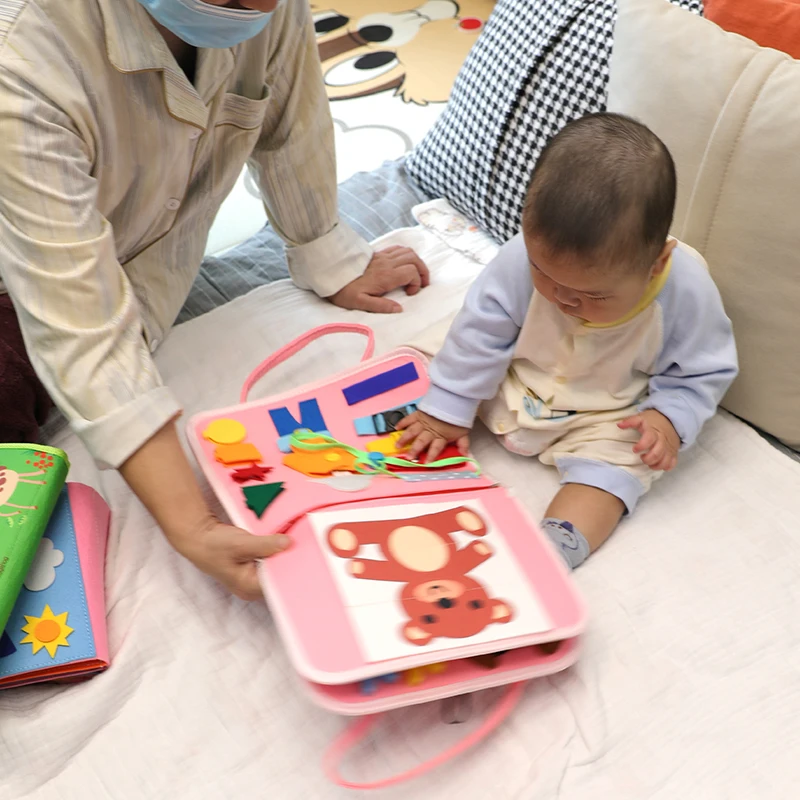 New Educational Busy Board Book Kids Sensory Montessor Tos Activities leaming Board Felt Toddler Busy Board For Kid