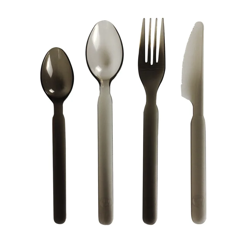 New Arrival Transparent Plastic Steak Light Food Cutlery Disposable Knife Fork And Spoon