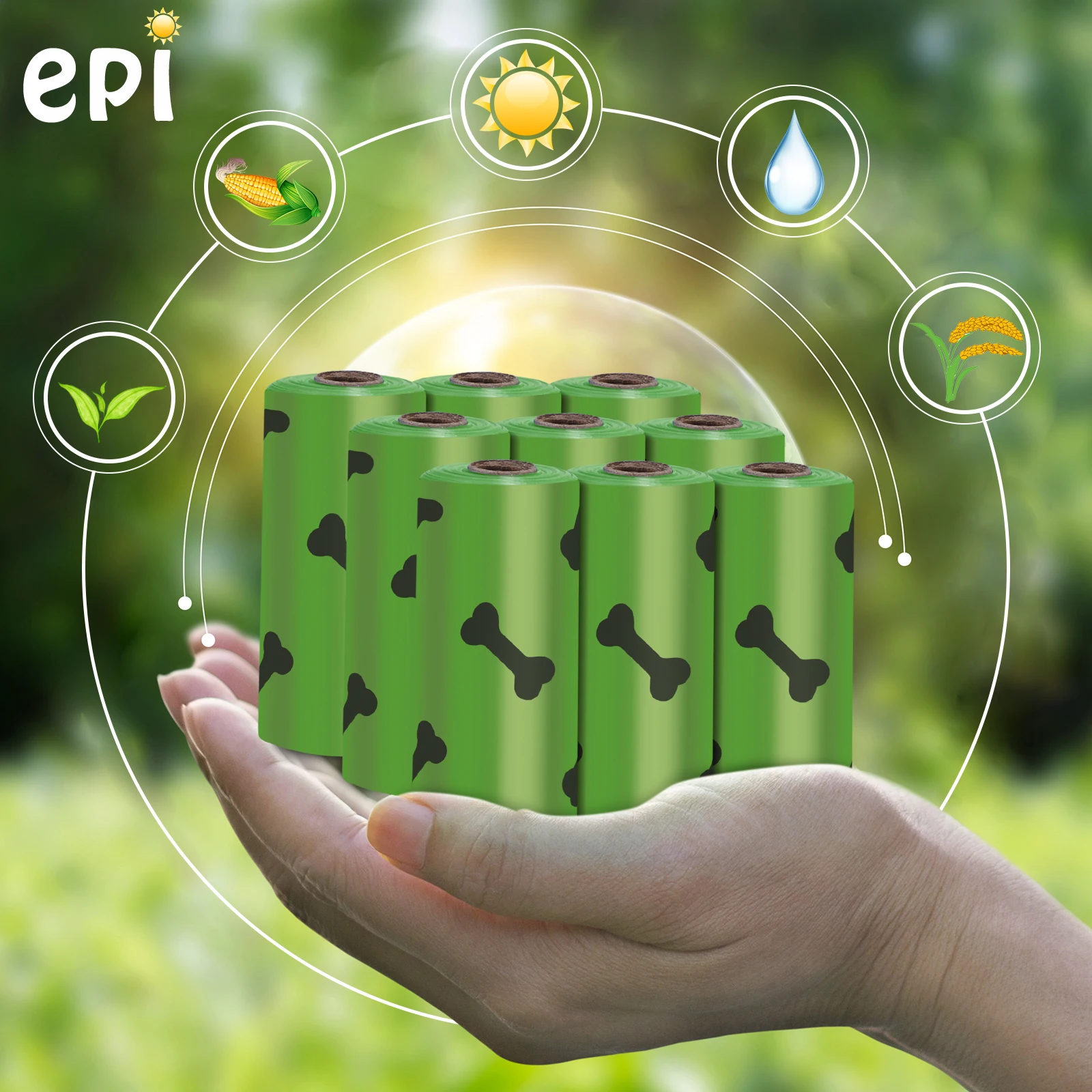 Biodegradable Compostable Dog Poop Dispenser Pet Pick-Up Waste Poo Bag for Dog