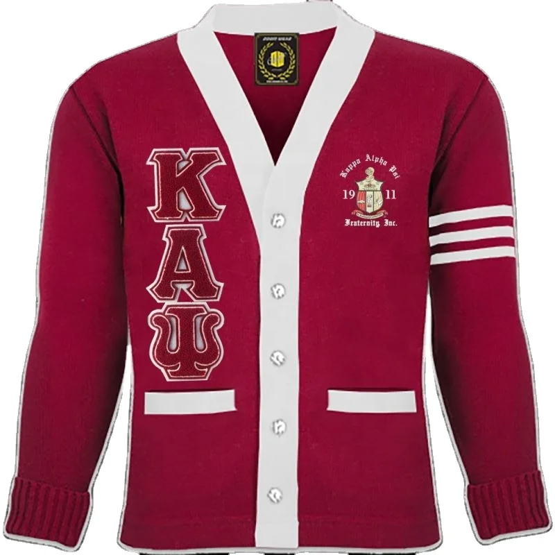 Wholesale Custom Knit Classic Greek Apparel Cardigan Women Sweater Knitted Varsity Sorority Cotton Acrylic Knitwear