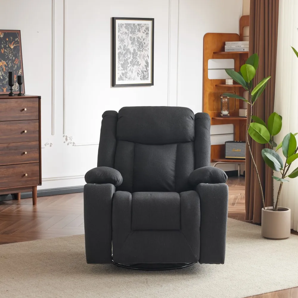 Sans Wholesale Black Fabric Single Recliner Sofa Rocking Chair Sedia Reclinabile