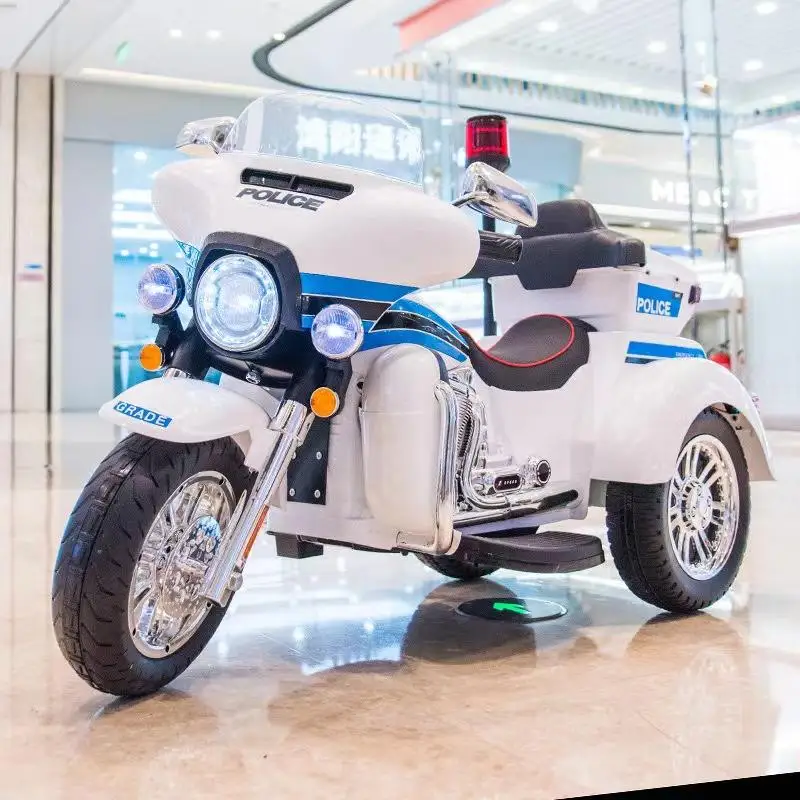 Well  Big Front And Wide Tires Police  Children Electric Toy Motorcycle
