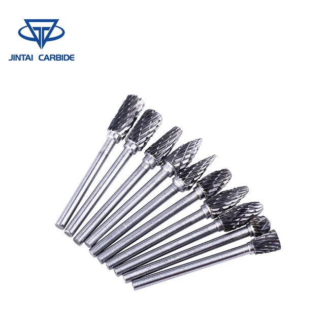 3mm 6mm Shank Diamond Carving Metal Engraving Tool, Double Cut Tungsten Rotary Set Carbide Burrs