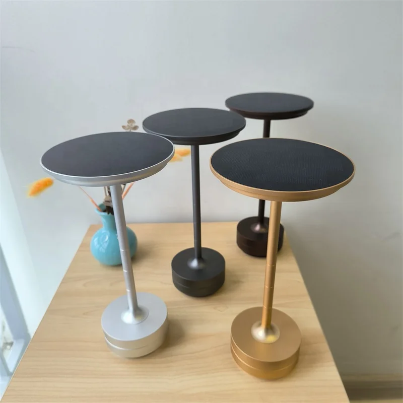 Outdoor Aluminum 5200mAh Rechargeable Battery Powered Led Night Light Solar Charging Table Lamp with Touch Dimming