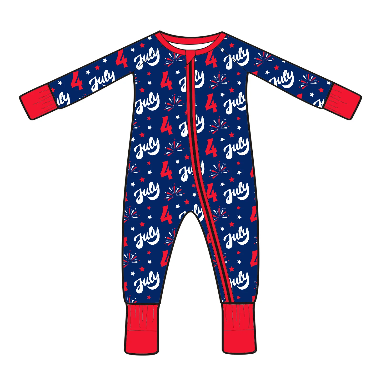 Comfortable Newborn Sleeper with Bamboo Viscose Two Way Zipper Long Sleeves Folded Feet Soft Fabric Gentle Fit for Cozy Nights