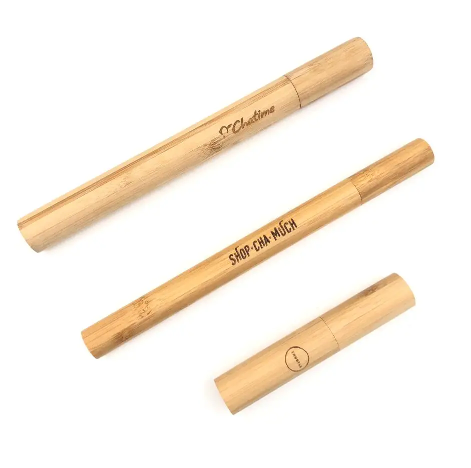 Leatchliving Portable straws bamboo wood case