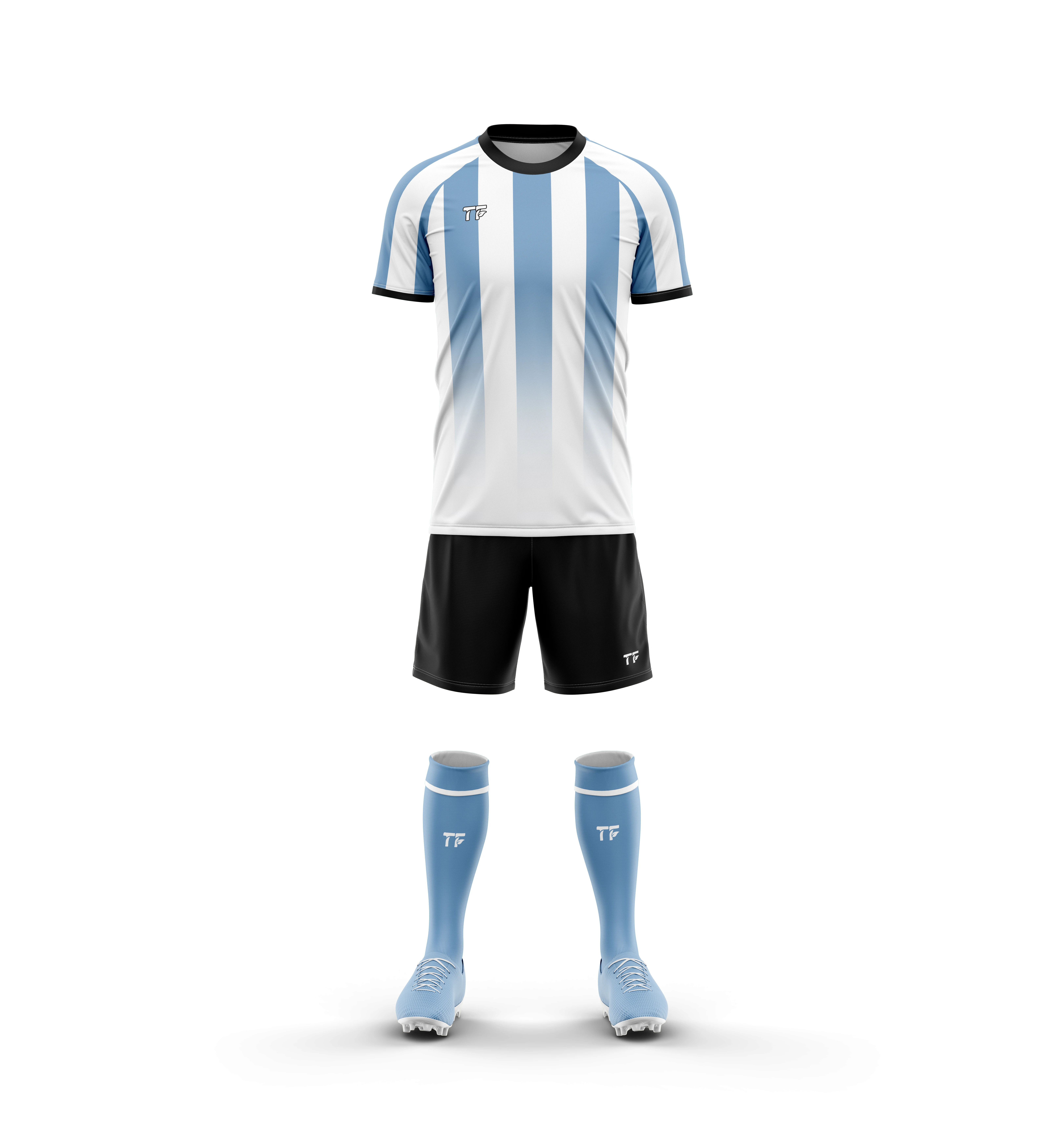 TF Custom Striped Football Jersey Design Sublimation Argentina Football Team Jersey Quick Drying Jersey Shirt 2024-2025