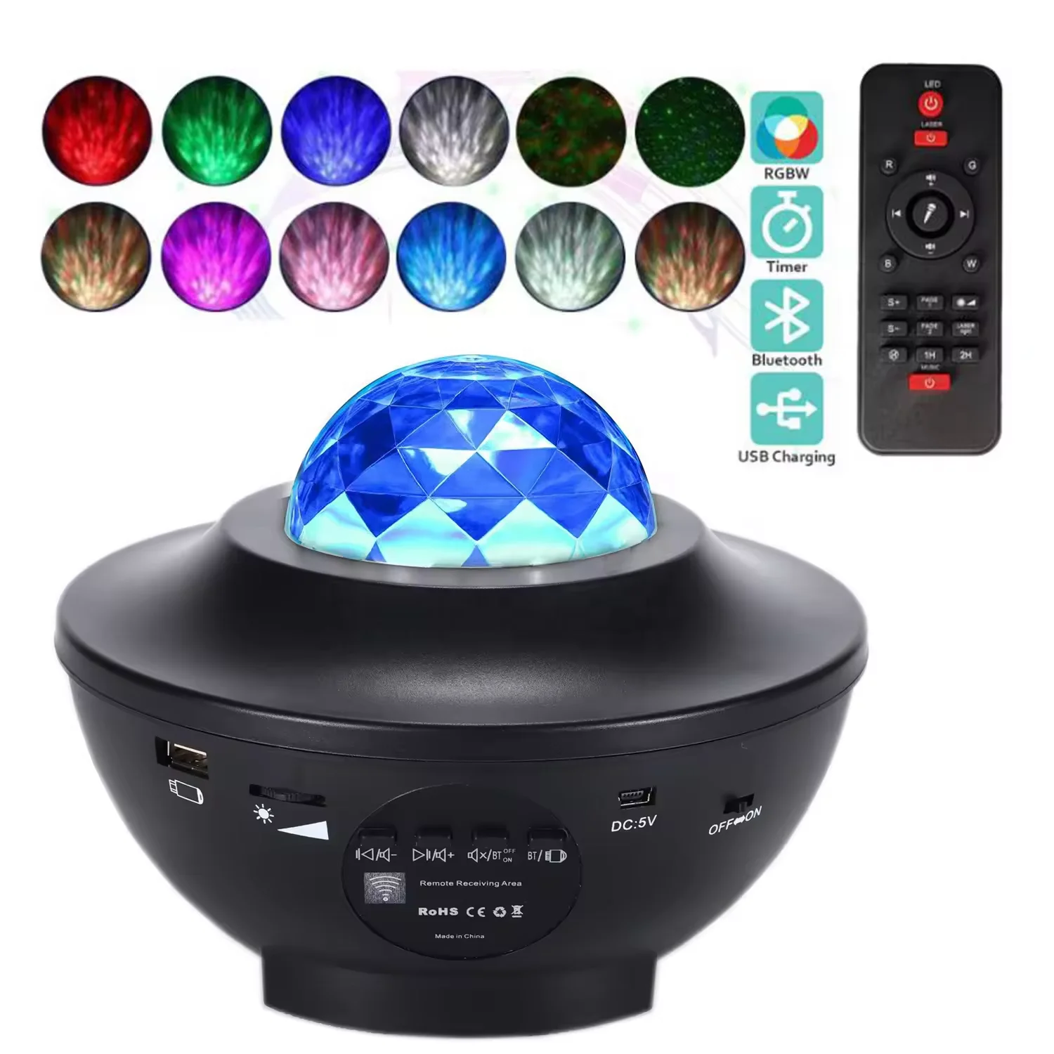 DJ Lights Smart Galaxy Projector Star Night Starry Laser Projector Light BT Music Speaker For Home