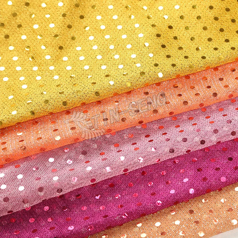 American knit with 3mm spangle shiny vinyl fabric for belly dance costume
