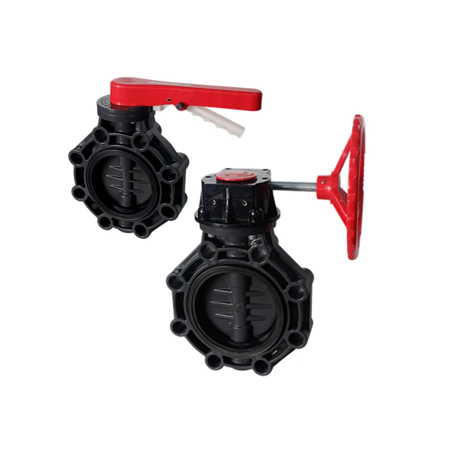 DIN/JIS/ANSI UPVC/CPVC/Pph/PVDF EPDM seal Handle Butterfly Valve for Acid-Base Chemistry Industry using