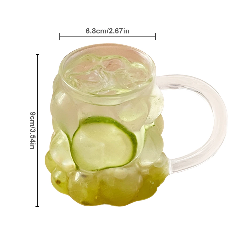 400ML Grape Shape Glass Heat Resistant Coffee Mug Teacup Transparent Breakfast Iced Juice Drink Cup Wine Beer Tumbler
