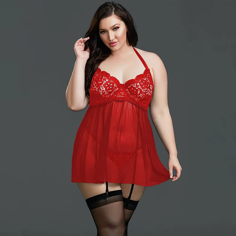 
Sexy Lingerie for Fat Women Girl Night Dress Ladies Nightwear Sleep Wear Manufacturer 2020 Transparent Panties Sexy Suit Fleece 