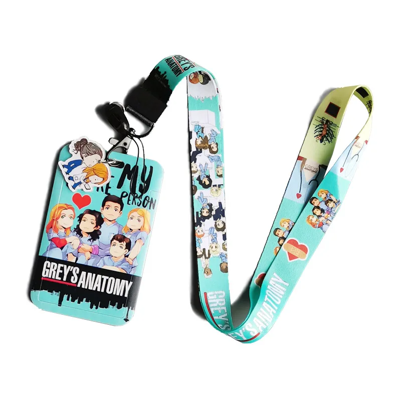 Doctor Cartoon Lanyard Key Chain Id Card Badge Holder Acrylic Charm Pendant Card Holder Cartoon Card Holder