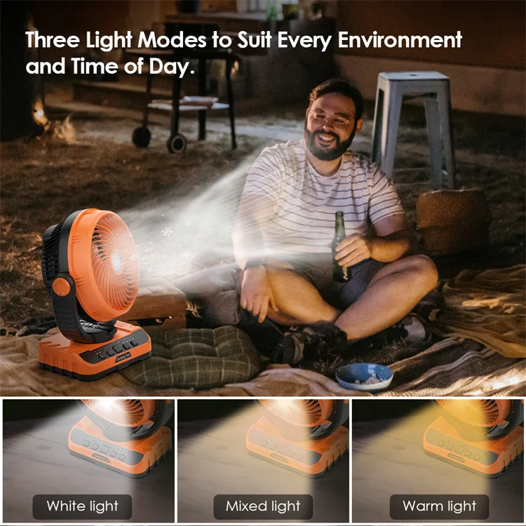 Portable Camping Fan For Tent Upgraded 2-In-1 Design Oscillating 40000mAh High Capacity Table Fan