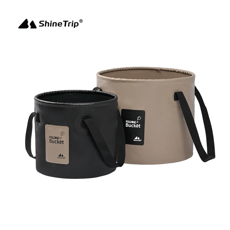 ShineTrip Outdoor Thickened Portable High Temperature Resistant Large Capacity Bucket Folding Camping Bucket
