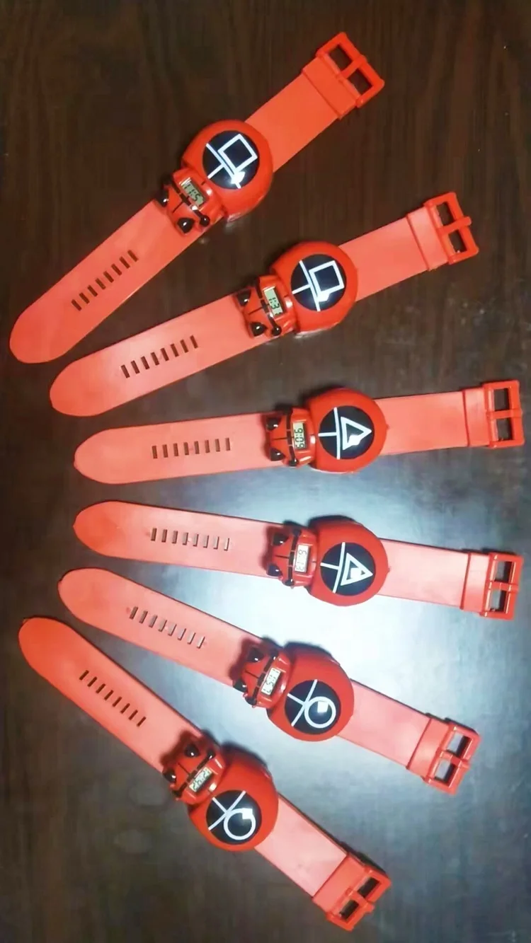 Хэллоуин Рождество Детские подарки игра кальмар Часы игрушки корейский Забавный мультяшный кальмар игра кальмар