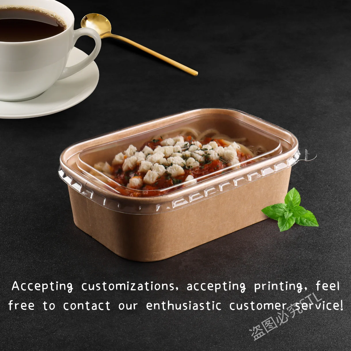 Wholesale Custom Printed Kraft Paper Lunch Box Disposable Rectangle Fast Food Takeaway Container for Sushi Salad Cookie