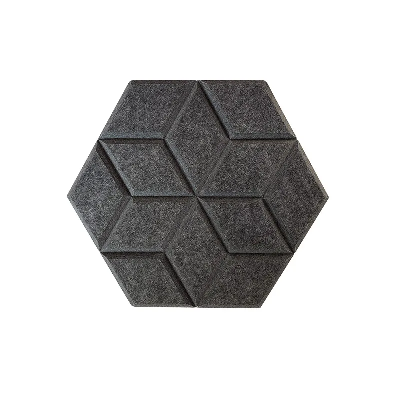 High Density Fireproof Acoustic Panels Soundproof Wall Hexagon PET Acoustic Panels