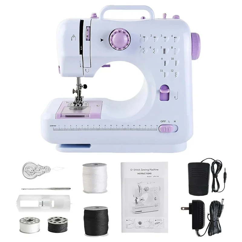 New Style Easy Operating  LED Lighting Function Household Automatic Winding Mini Electric Overlock Sewing Machine
