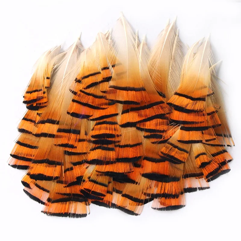 1.6-3.2 Inch(4-8 cm)Wholesale High Quality Natural Color Golden Pheasant Head Feather orange small feathers