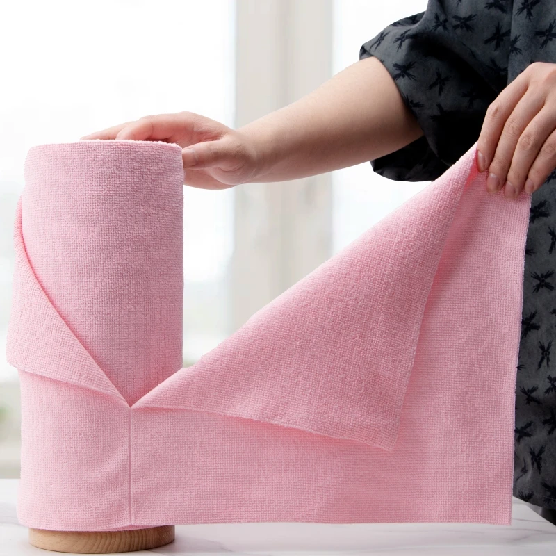 Customised Reusable Washable Cleaning Cloth 50/75/100 Pack Tear Away Towels 30x30 cm Microfiber Cleaning Cloth Roll