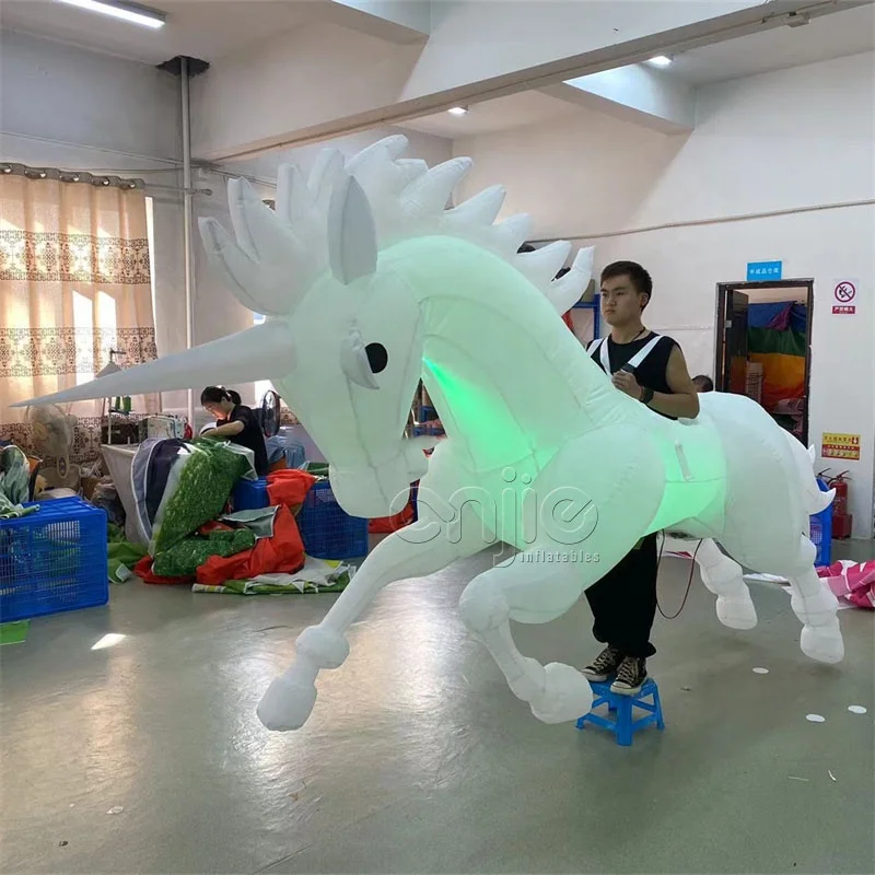 Giant animal mascot costume inflatable white led horse costume mascot unicorn costume horse characters