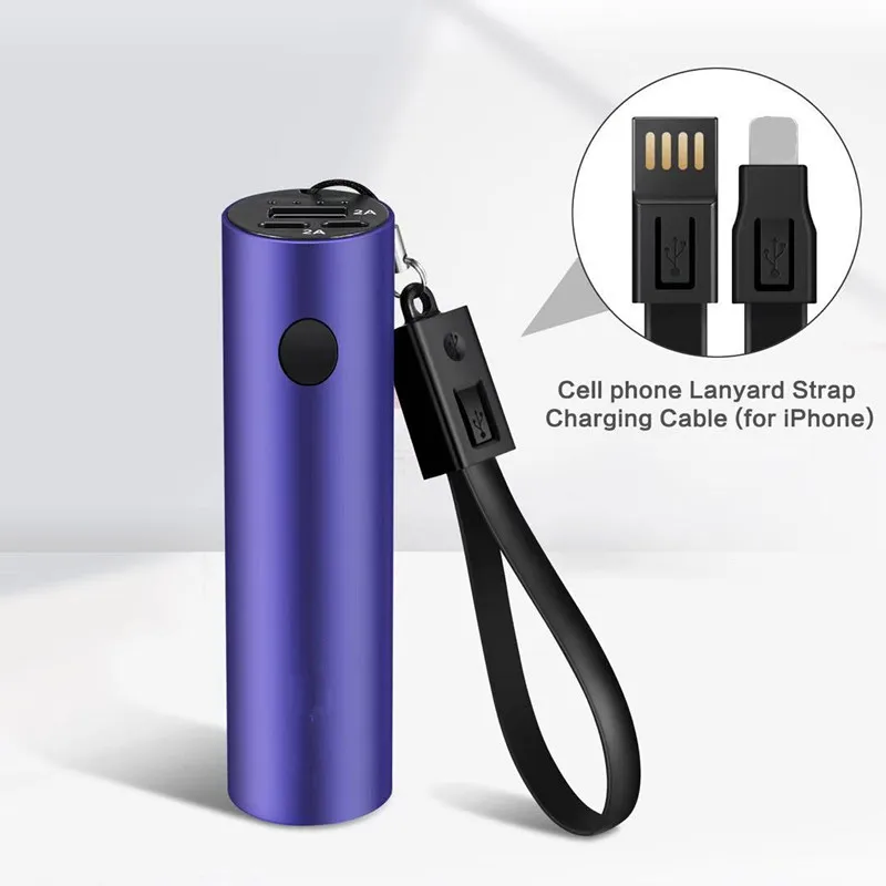  2019 цветной запатентованный usb брелок мини внешний аккумулятор с usb-кабелем для мобильных телефонов внешние