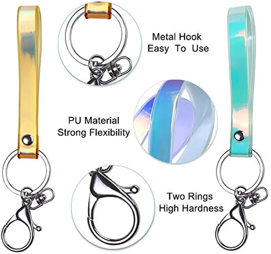 Hand Wrist Pvc Keychain Short Wristlet Strap Lanyard For Keys Colorful Reflective Holder Camera Smartphone Phones Wrist Keychain