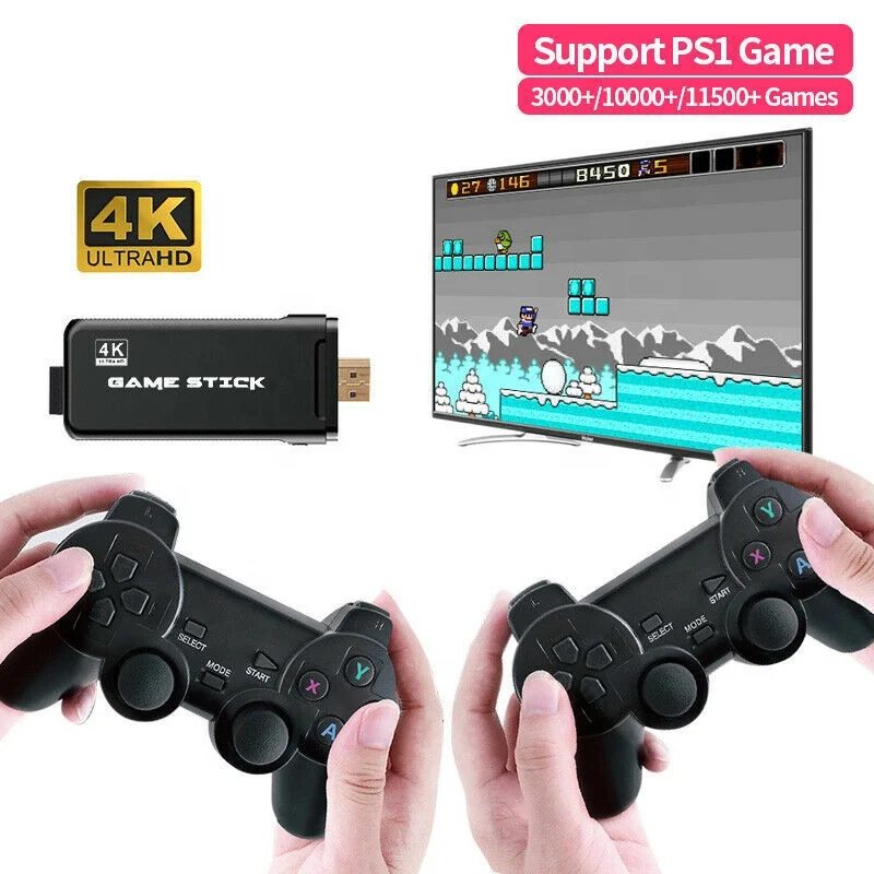  Усовершенствованная аркадная Игровая приставка консоль для видеоигр 4K классические игры с 2 геймпадами отличный подарок