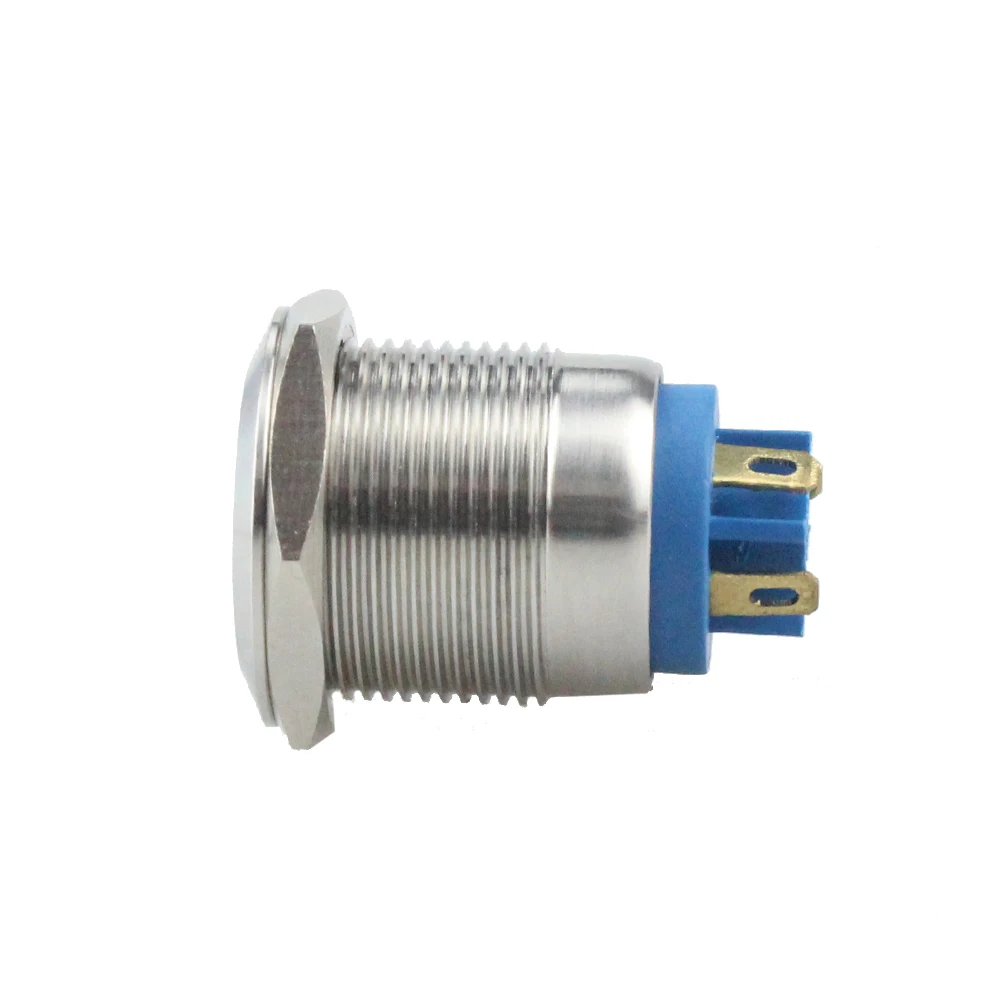 Waterproof Metal 19mm Momentary short stroke push buttons 3v White Ring light switch 4pin