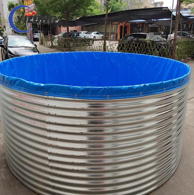 hot galvanized plate tarpaulin liner with oxygenator fish farming equipments