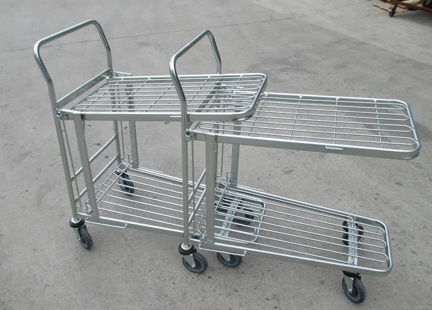 Classical Metallic Four Wheels Supermarket Shopping Cart Trolley