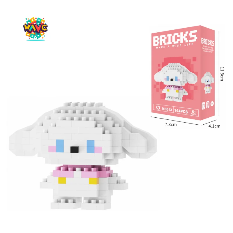 60 Style Cartoon Kitty My Melody Sanrioo Kuromi Series Box Bricks Nano Educational Building Action Blocks BX Toys figure