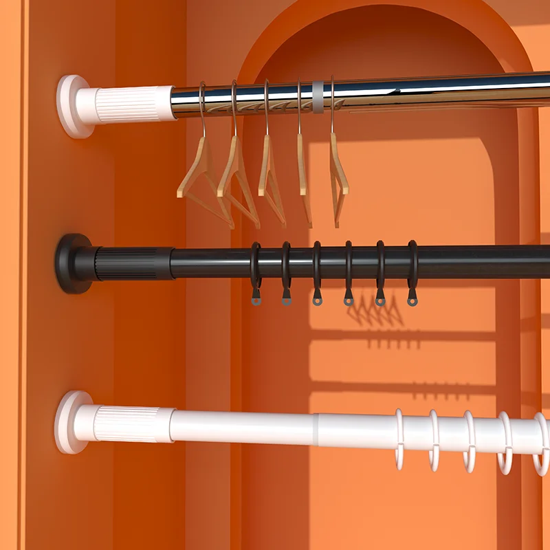 Adjustable living Room black malleable cast iron pipe curtain rods and rails with elbow threaded connector pipes nipples