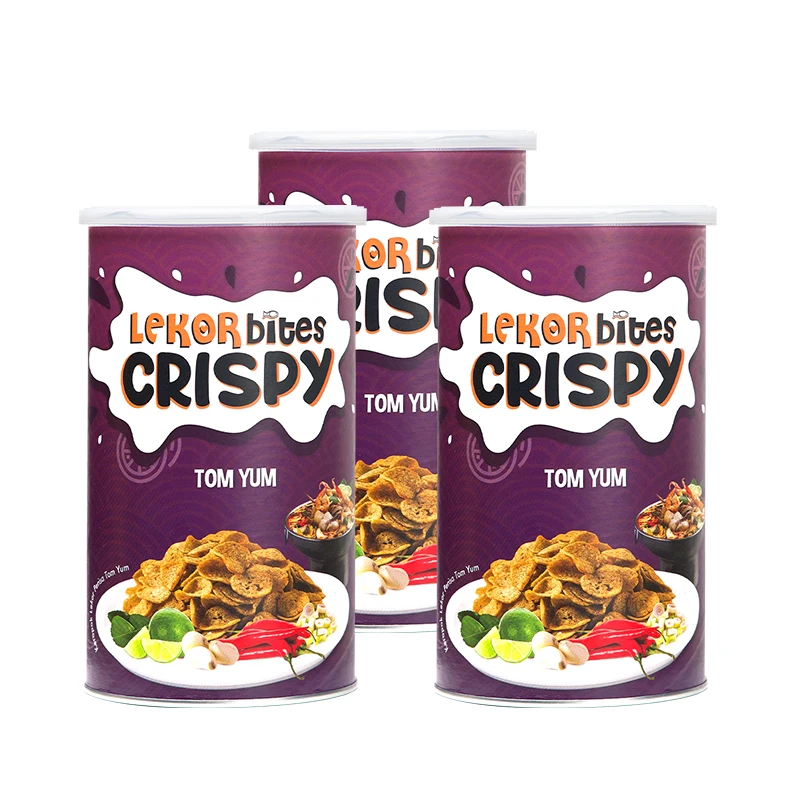 Premium Wholesale 200g Lekor Bites Crispy with Tom Yum Flavor Delicious and Nutritious Seafood Snacks