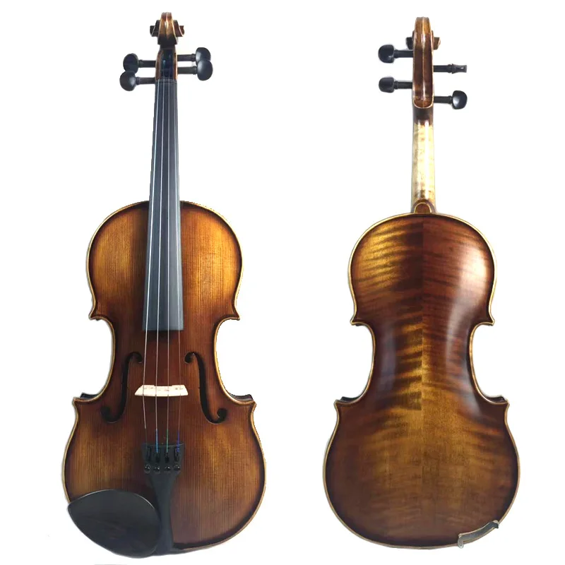 Hand-made matte pattern oil paint high quality solid wood maple violin for adults and children