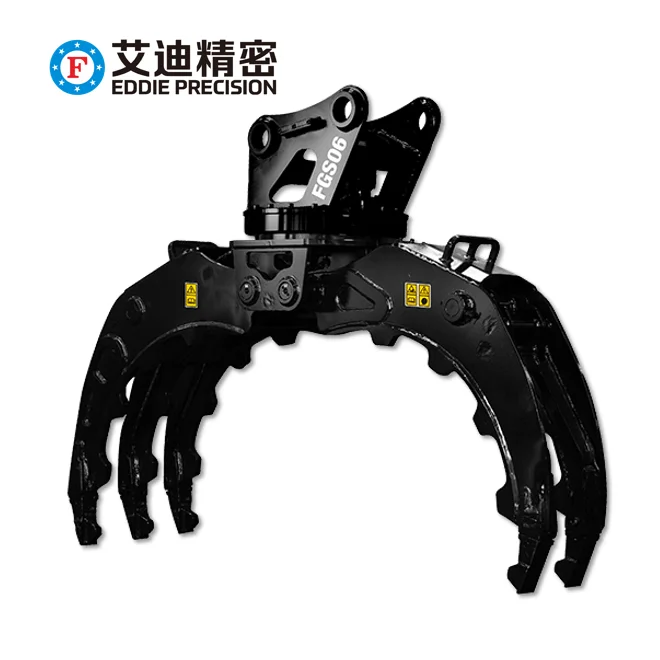 EDDIE New Excavator Hydraulic Log Grapple Timber Wood Log Grab with Rotating Wood Grapple