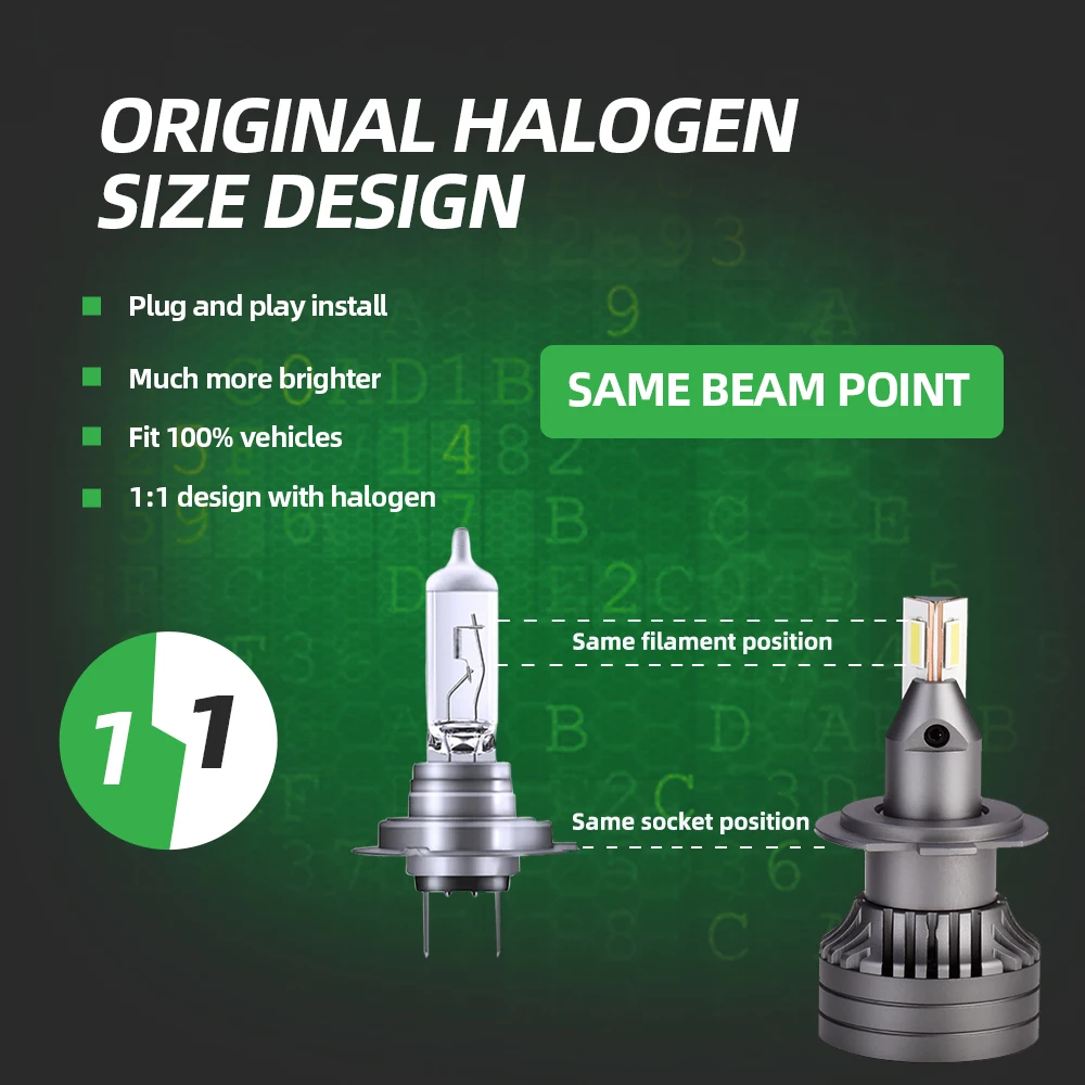 Super Bright High Power Led Light h11 headlight bulbs CSP3570 LED 360Degree 6000K Fan cooling  canbus led