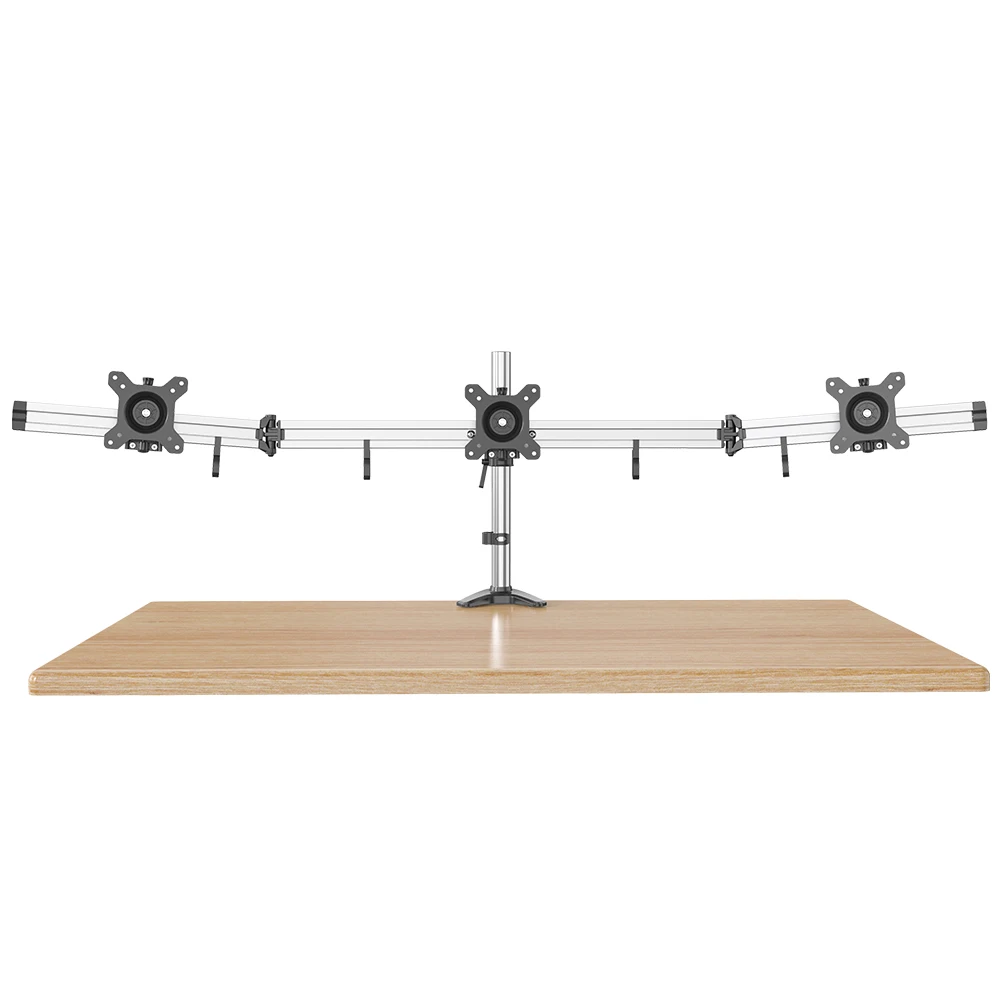 13-27 inch Computer desktop mount  Aluminum Triple Monitor Stand