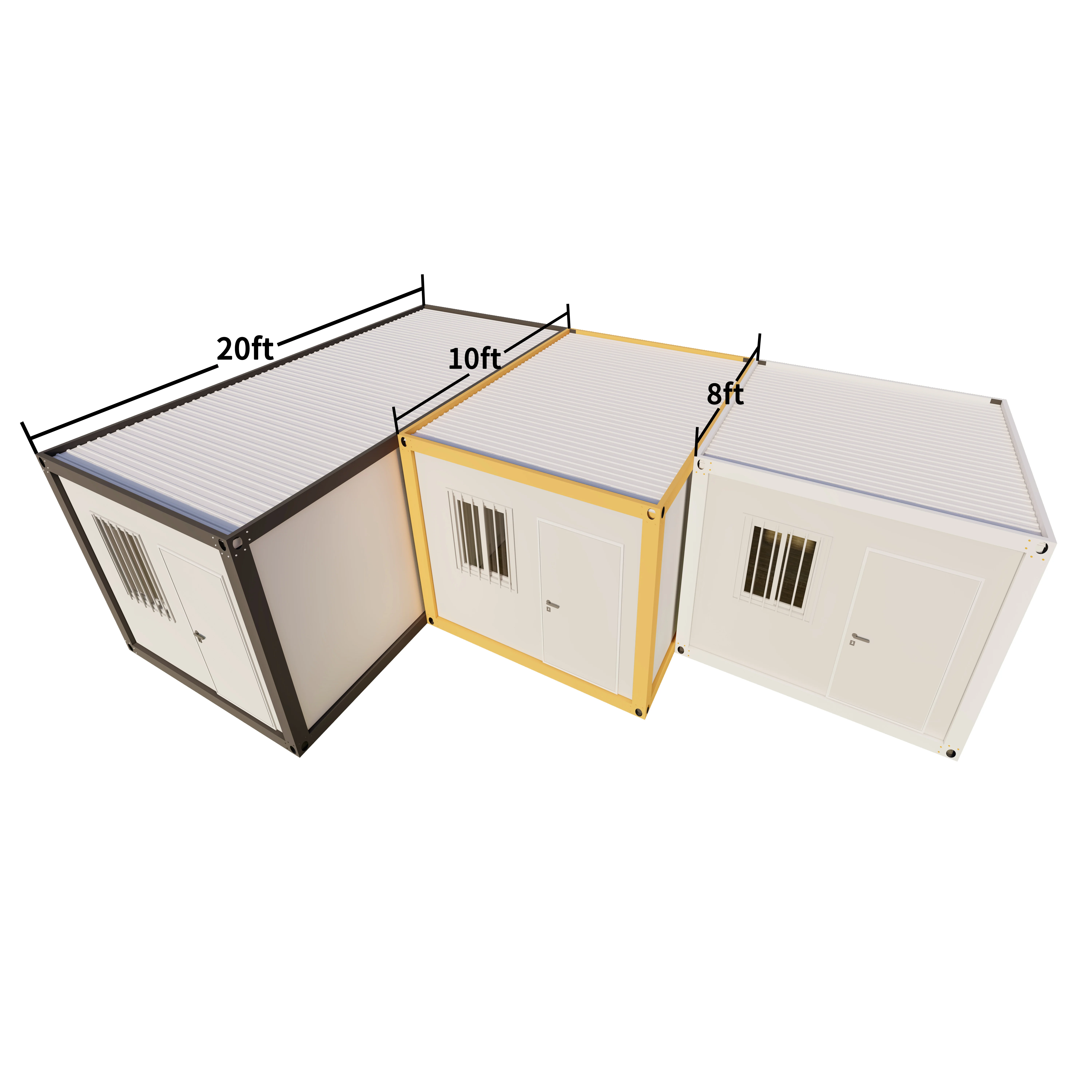 CGCH Portable Foldable Cabin 20FT Container House Solar Prefab House Prefab Dormitory Prefabricated Mobile Home