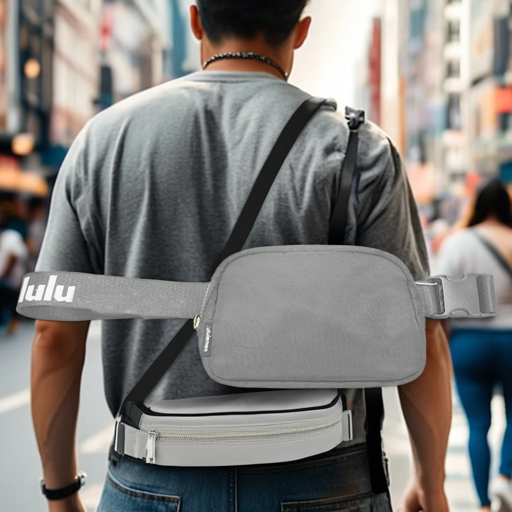 Wholesale Lululemone Custom Unisex Sport Fanny Pack Nylon Waist Chest Belt Bag Zipper Crossbody Men Women Everywhere LULU