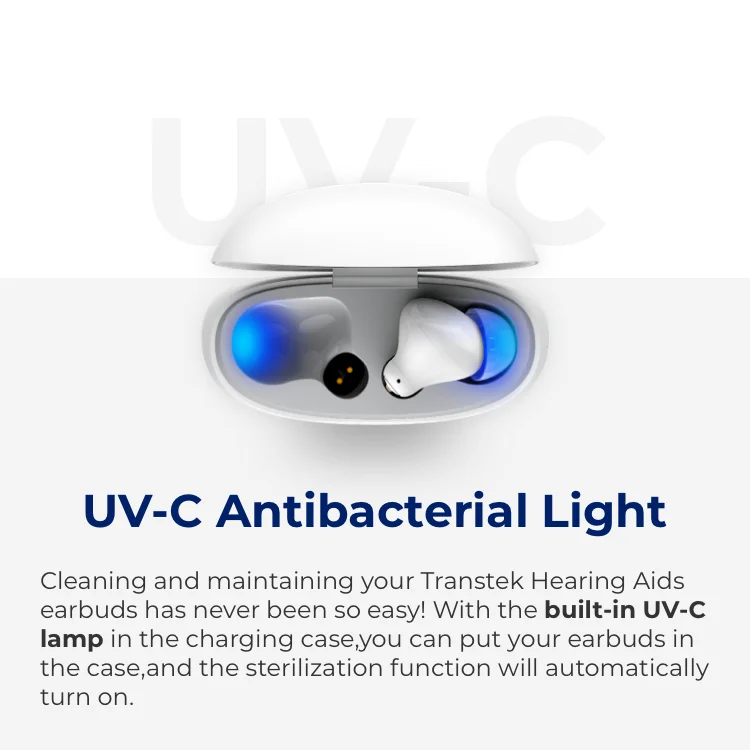 TRANSTEK Quality 16 Channels Digital Audifonos Bluetooth In-ear Headphones Rechargeable Hearing Aid Device for Seniors