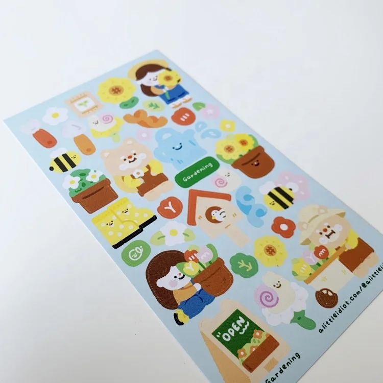 Yellow Breakfast Theme Custom Deco Matte Finish Vinyl Waterproof Sticker Sheets